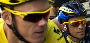 Froome e Contador. Afp