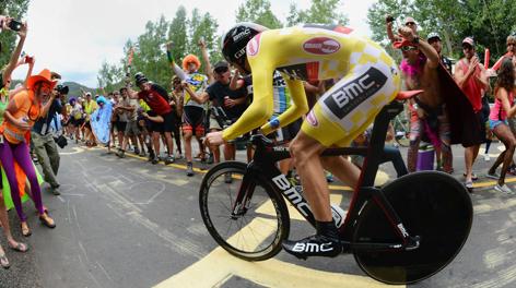 Tejay Van Garderen nella quinta tappa al Giro del Colorado. Afp