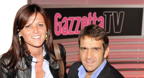Franco Ballerini in visita alla Gazzetta dello Sport  con la moglie Sabrina nel  2008. Bozzani
