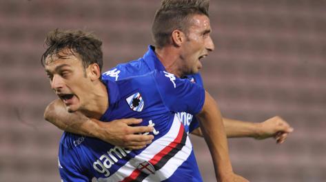 Manolo Gabbiadini esulta dopo un gol. Ansa