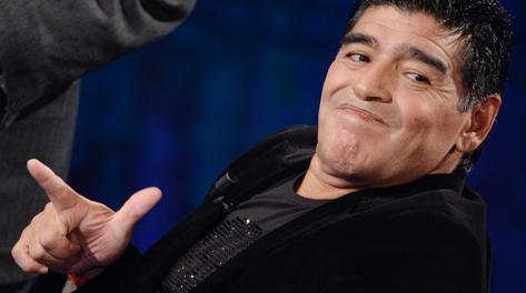 Diego Armando Maradona alla trasmissione di Fazio. Ansa
