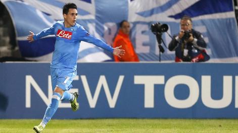 José Callejon festeggia il gol dell'1-0. Epa José Callejon festeggia il gol dell'1-0. Epa
