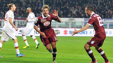 Cerci esulta con Meggiorini dopo il gol dell'1-1. Ansa Cerci esulta con Meggiorini dopo il gol dell'1-1. Ansa