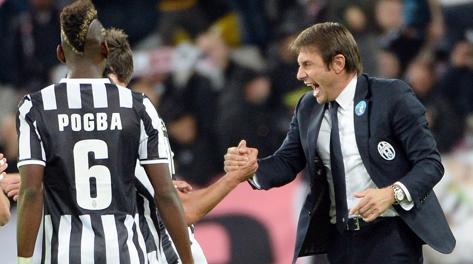 La gioia di Conte dopo Juve -Napoli. Ansa La gioia di Conte dopo Juve -Napoli. Ansa