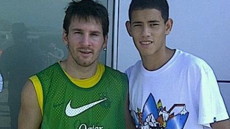Messi con Tony Sanabria, 17 anni, attaccante paraguaiano preso dal Barcellona