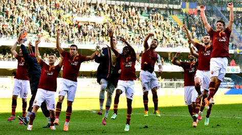 Roma in festa a Verona. Afp Roma in festa a Verona. Afp