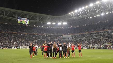 la festa del Benfica allo Juventus Stadium. LaPresse