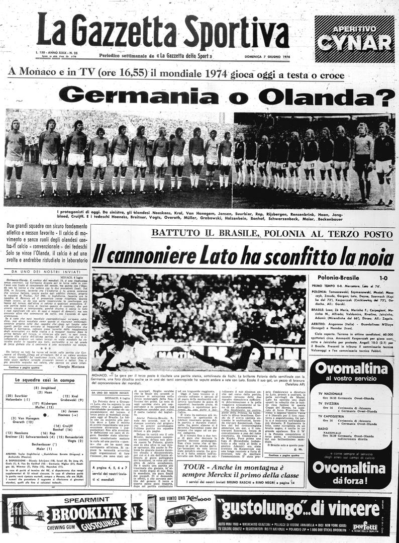 Mondiale 1974 Germania in trionfo La Gazzetta dello Sport