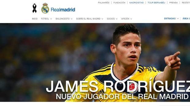 Così il sito del Real Madrid ha annunciato intorno alle 14 ora italiana la firma del colombiano James Rodriguez Così il sito del Real Madrid ha annunciato intorno alle 14 ora italiana la firma del colombiano James Rodriguez
