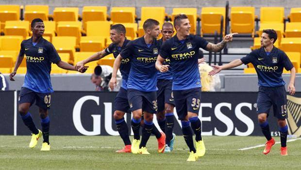 Stevan Jovetic esulta: per lui una doppietta. Afp Stevan Jovetic esulta: per lui una doppietta. Afp