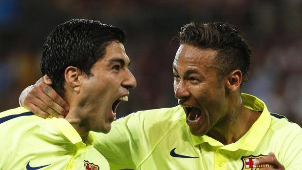 Luis Suarez e Neymar, protagonisti blaugrana. Epa Luis Suarez e Neymar, protagonisti blaugrana. Epa