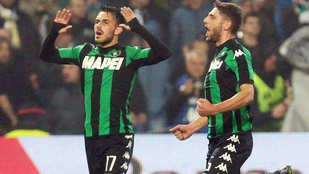 Nicola Sansone, 24 anni, con Domenico Berardi, 21. Ansa Nicola Sansone, 24 anni, con Domenico Berardi, 21. Ansa