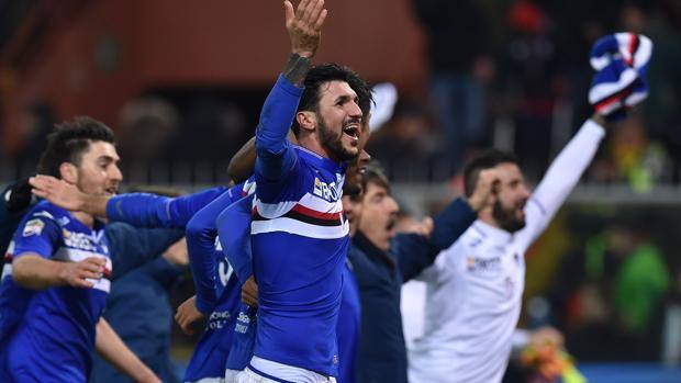 La festa della Sampdoria a fine partita. Getty La festa della Sampdoria a fine partita. Getty