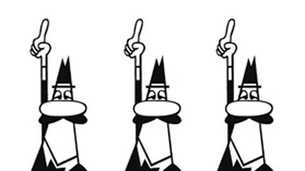 L'omino con i baffi, caricatura di Renato Bialetti, disegnata da Paul Campani . Ansa L'omino con i baffi, caricatura di Renato Bialetti, disegnata da Paul Campani . Ansa