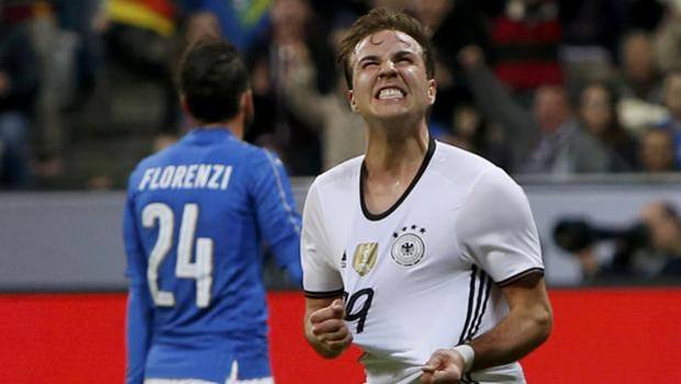 Götze esulta, Florenzi non guarda. Reuters Götze esulta, Florenzi non guarda. Reuters
