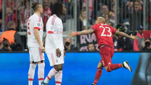 L'esultanza di Vidal, a segno dopo 2'. Afp L'esultanza di Vidal, a segno dopo 2'. Afp