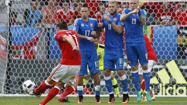 La punizione di Bale che porta in vantaggio il Galles. Reuters La punizione di Bale che porta in vantaggio il Galles. Reuters