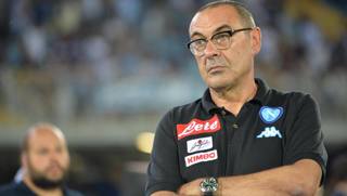 Maurizio Sarri, seconda stagione sulla panchina del Napoli. Ansa