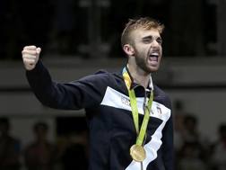 Daniele Garozzo sul podio di Rio. Reuters