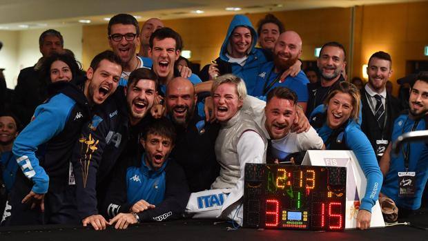 La festa azzurra dopo l'oro. Bizzi