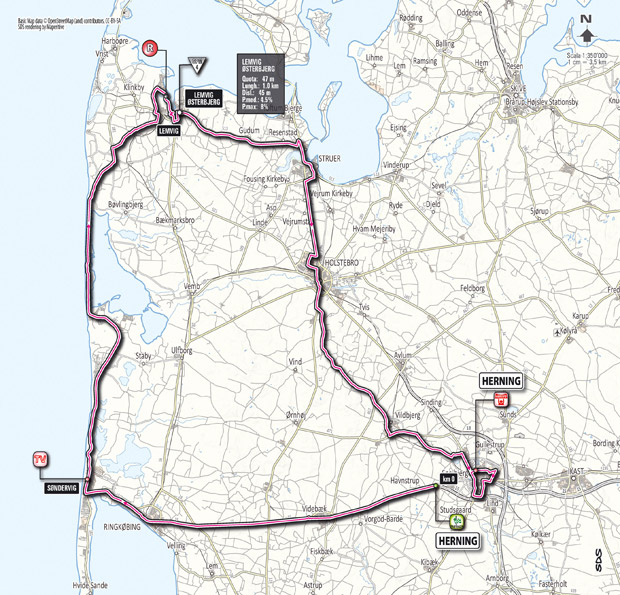 Carte du parcours de l'étape 2 du Giro 2012