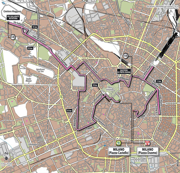 Carte du parcours de l'étape 21 du Giro 2012