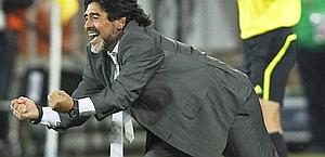 Maradona ai Mondiali in Sudafrica. Ap