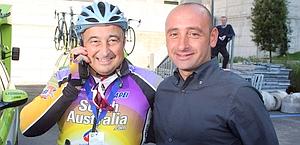 Aldo Sassi con Paolo Bettini. Bettini