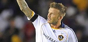David Beckham, 35 anni, con la maglia dei L.A. Galaxy. Ansa