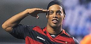 Ronaldinho, 30 anni, al debutto col Flamengo. Reuters