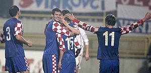 La festa dei giocatori croati. Reuters
