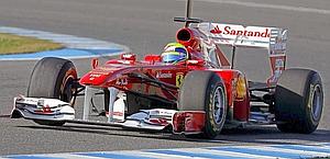 La F150 di Felipe Massa in azione a Jerez. Epa