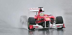 Fernando Alonso in pista a Montmel. Ap