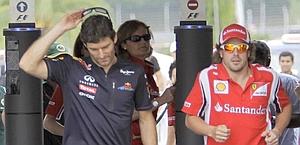 Mark Webber e Fernando Alonso a Kuala Lumpur. Reuters
