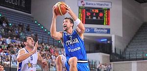 Andrea Bargnani, top scorer azzurro contro la Bosnia. Ciam/Cast
