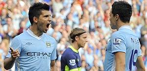 Sergio Aguero: gi 6 gol in Premier League. Reuters