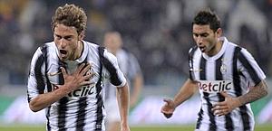 Marchisio esulta dopo il gol del decisivo 2-1. LaPresse