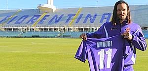 Amauri, alla prima presenza con la Fiorentina. Ansa