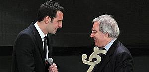 Maurizio Beretta con Handanovic, dell'Udinese. Ansa