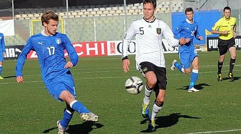 Il gol del 4-3 realizzato da Alessandro De Vitis: l'Italia Under 20 batte la Germania. Cautillo