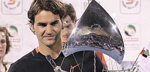 Roger Federer, 5 titoli a Dubai. Ap
