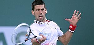 Novak Djokovic, 24 anni, nel match contro Golubev. Afp