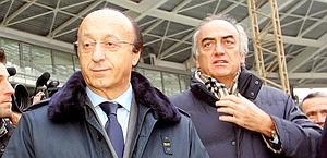 Luciano Moggi e Antonio Giraudo nel 2005, ai vertici della Juventus. Epa