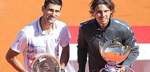 Novak Djokovic e Rafa Nadal. Afp