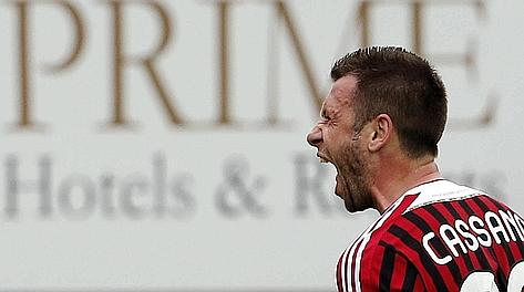 L'urlo di Antonio Cassano dopo il gol a Siena. Reuters