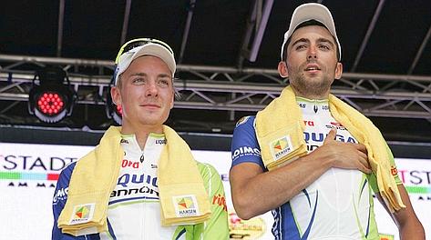 Moreno Moser (a destra) sul podio con Nerz. Bettini