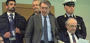 Massimo Moratti in tribuna a San Siro. Ansa