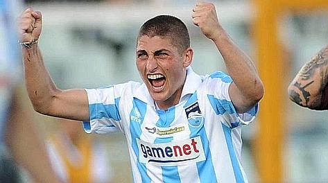 Il centrocampista del Pescara, Marco Verratti, 19 anni. Ansa