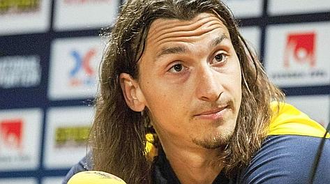 Zlatan Ibrahimovic, 30 anni, in conferenza stampa. Reuters