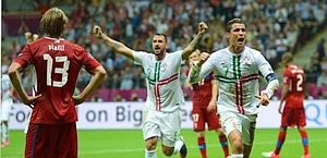 La gioia di Cristiano Ronaldo dopo il gol. Afp